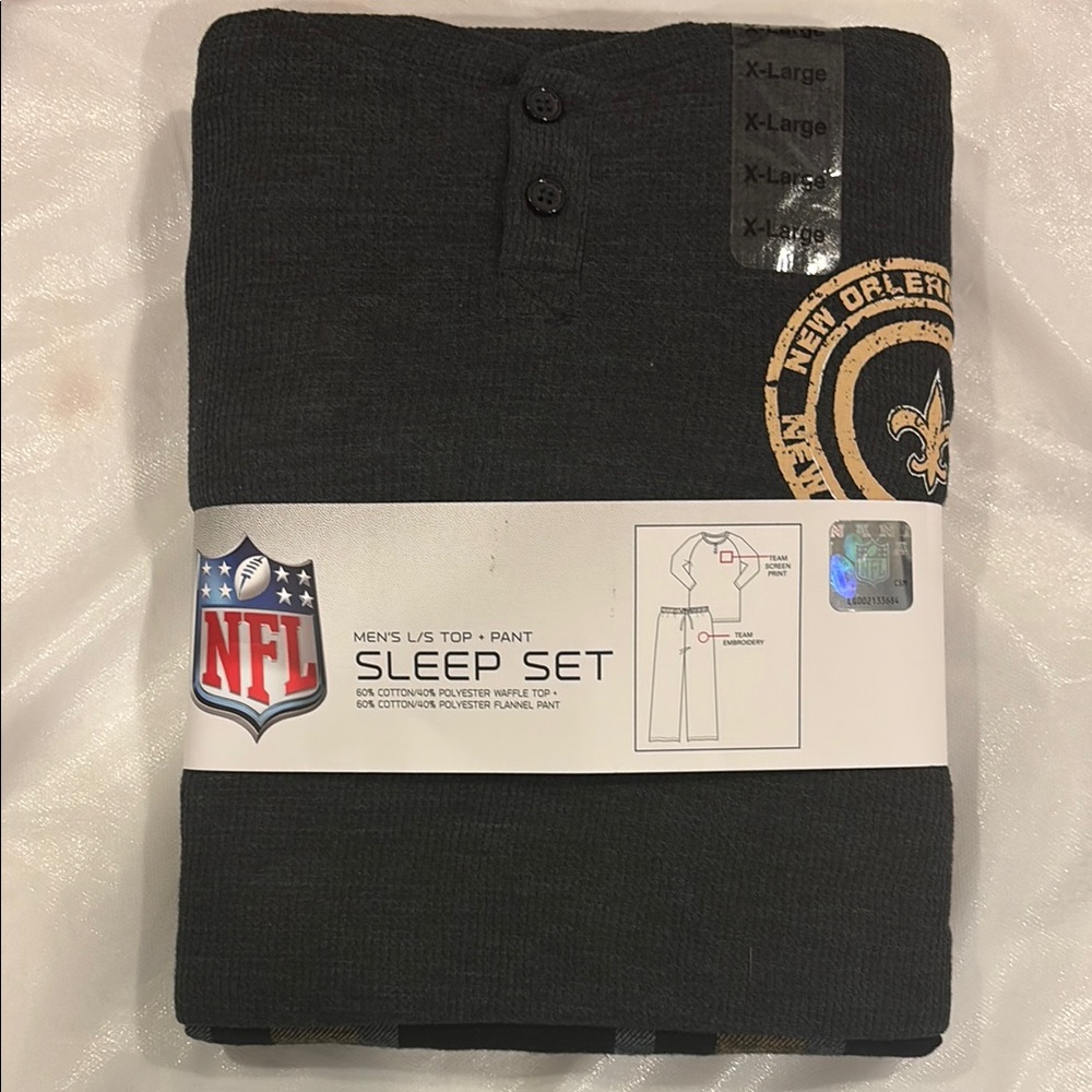 New Orleans Saints Pajamas -Black Sleep Set